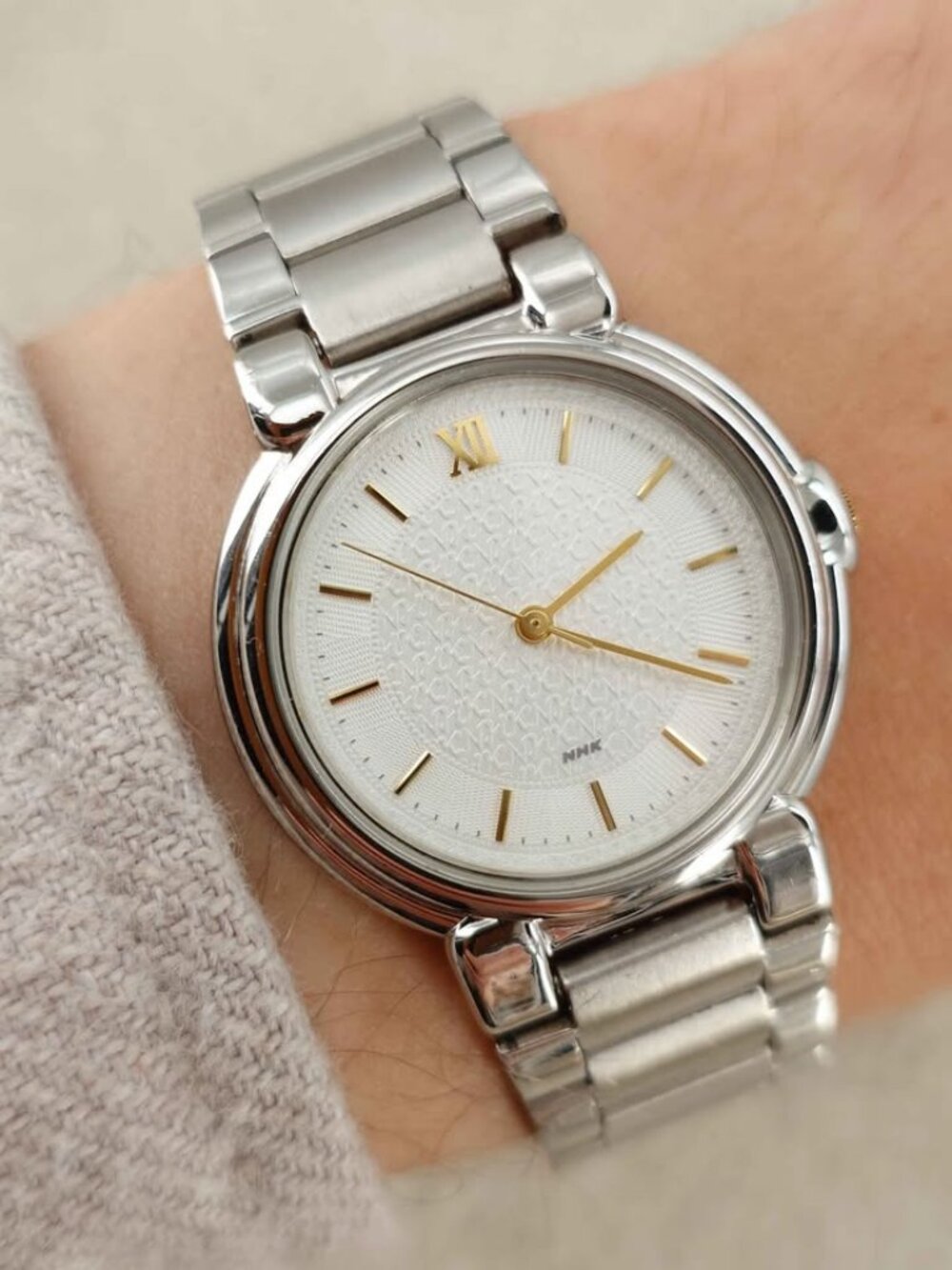 Citizen NHK Unisex Quartz Watch 6031 Two-Tone Textured 31mm JDM New Battery